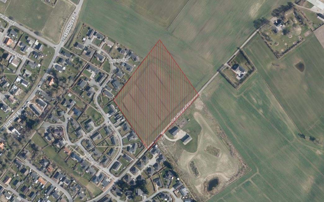 Luftfoto af perspektivområde "Højageren" ved Østbirk