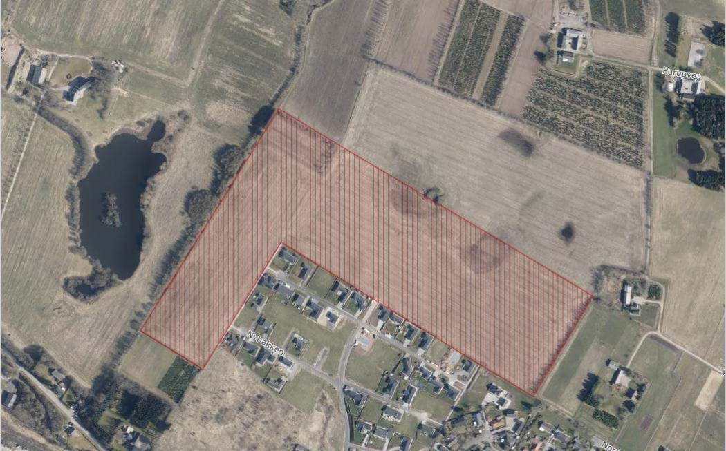 Luftfoto af perspektivområde "Purupvej" ved Østbirk