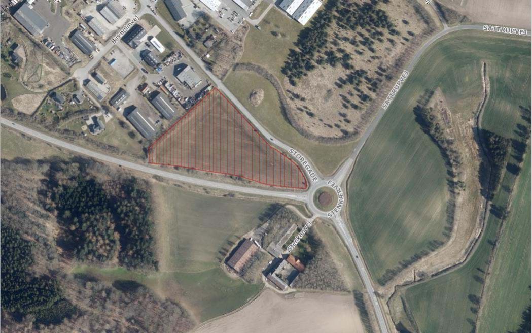 Luftfoto af perspektivområde "Storegade" ved Østbirk