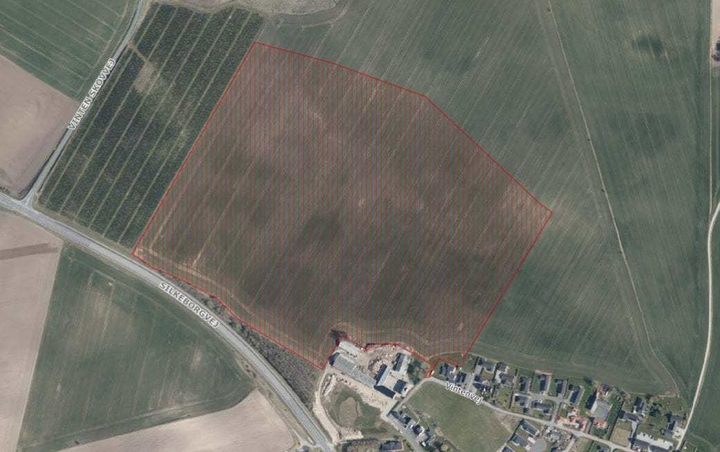 Luftfoto af perspektivområde "Vintenvej" ved Lund